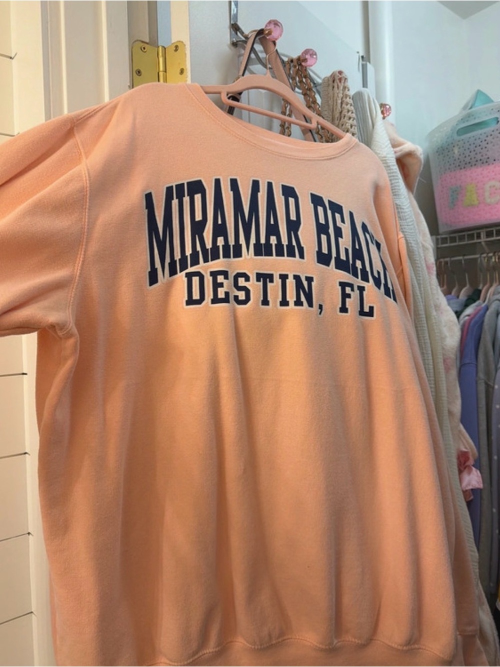 Miramar Beach Destin, FL Peach Crewneck Sweatshirt